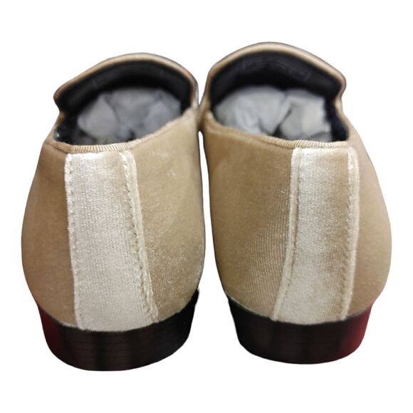 MEN'S AMALI VELVET SLIP ON DESIGNER TUXEDO LOAFER WITH EMBOSSED PAISLEY PATTERN. - Picture 5 of 7